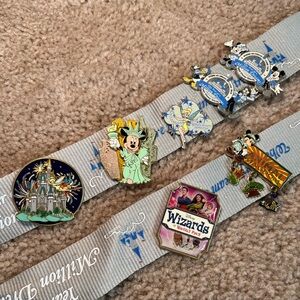 Set of 7 Disney Trading Pins - 2006-2008 - Year of a Million Dreams Lanyard